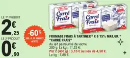 E.Leclerc Fromage frais à tartiner x 8 carré frais offre