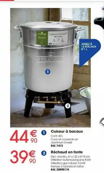 Brico Pro Cuiseur à Bocaux, Réchaud En Fonte offre