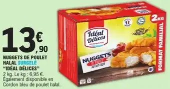 E.Leclerc Nuggets de poulet halal surgelé idéal délices offre