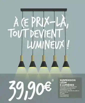 Bricomarché Suspension Léon 5 Lumières offre