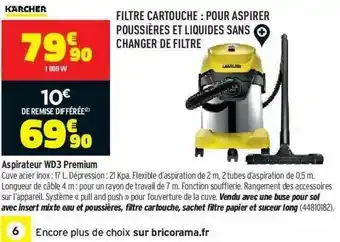 Bricorama Aspirateur Wd 3 Premium offre