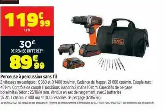Bricorama Perceuse à Percussion Sans Fil Black & Decker offre