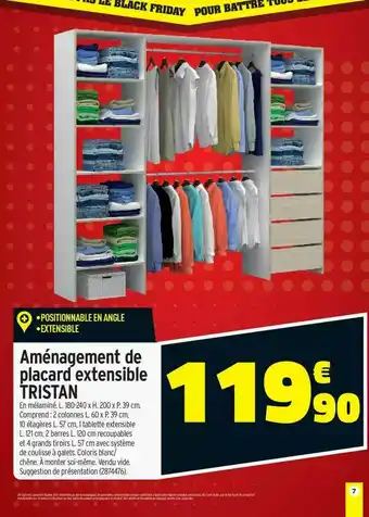 Bricorama Aménagement De Placard Extensible Tristan offre