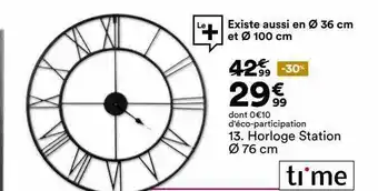 BUT Horloge Station ø 76 Cm Time offre