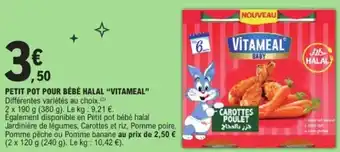 E.Leclerc Petit pot pour bébé halal vitameal offre