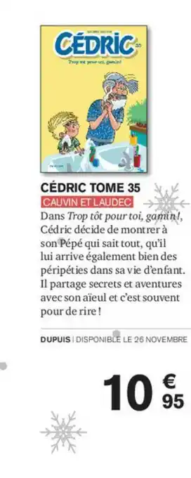 Carrefour Cédric Tome 35 Cauvin Et Laudec offre