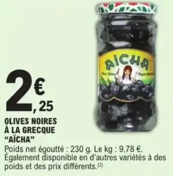 E.Leclerc Olives noires à la grecque aïcha offre