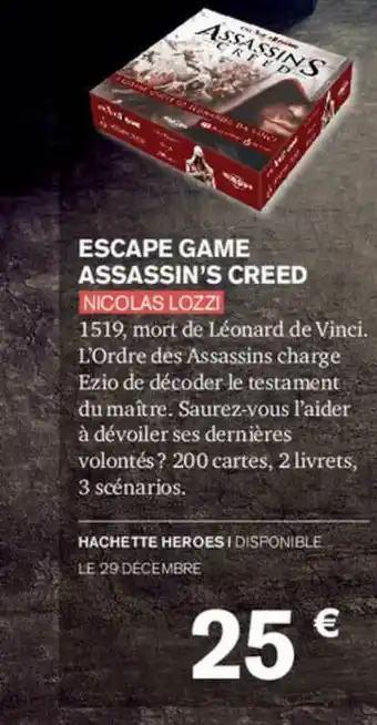 Escape Game Assassin's Creed - Nicolas Lozzi