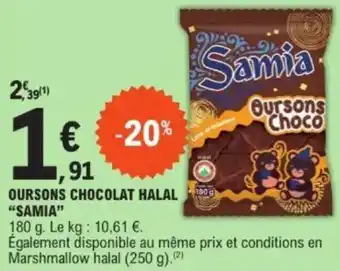 E.Leclerc Oursons chocolat halal samia offre