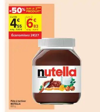 Carrefour Contact Pâte à Tartiner Nutella offre