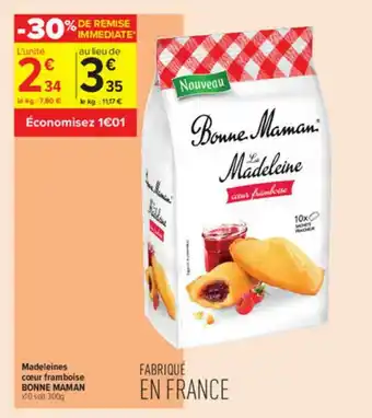 Carrefour Contact Madeleines Cœur Framboise Bonne Maman offre