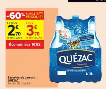Carrefour Contact Eau Minérale Gazeuse Quézac offre