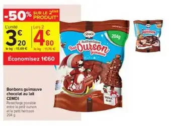 Carrefour Contact Bonbons Guimauve Chocolat Au Lait Cémoi offre