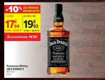 Carrefour Contact Tennessee Whisky Jack Daniel's offre