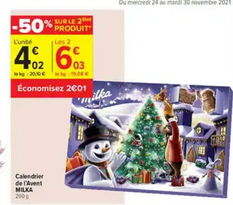 Carrefour Contact Calendrier De L'avent Milka offre