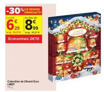 Carrefour Contact Calendrier De L'avent Ours Lindt offre