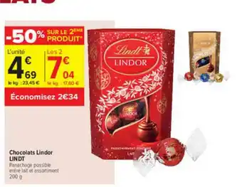 Carrefour Contact Chocolats Lindor Lindt offre