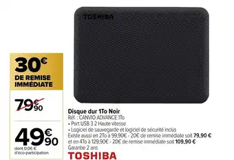 Carrefour Disque Dur 1To Noir offre