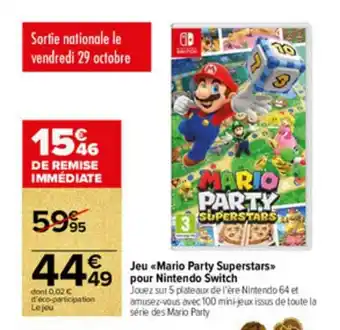 Carrefour Market Jeu «mario Party Superstars» Pour Nintendo Switch offre