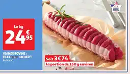 Auchan Viande bovine : filet entier offre