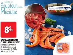 Auchan Gambas entières cuites réfrigérées offre