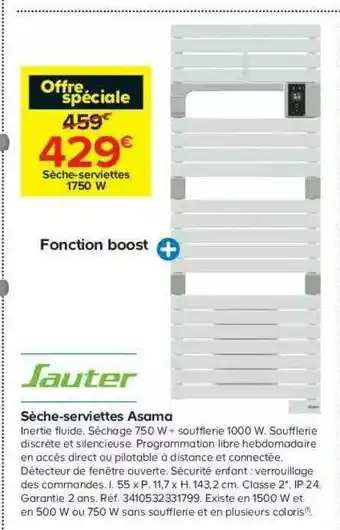 Castorama Sèche-serviettes Asama Sauter offre