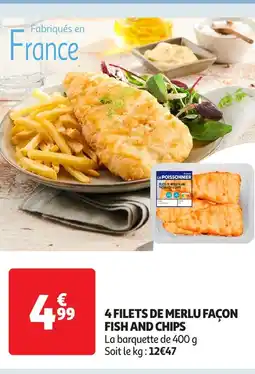 Auchan 4 filets de merlu façon fish and chips offre