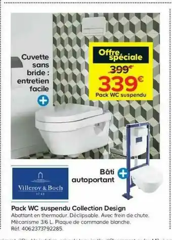 Castorama Pack Wc Suspendu Collection Design offre