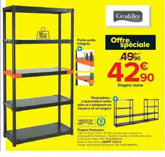 Castorama étagère Modulopro Grosfillex offre