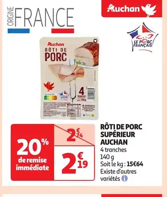 Auchan Rôti de porc supérieur offre