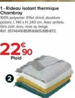 Castorama Rideau Isolant Thermique Chambray offre