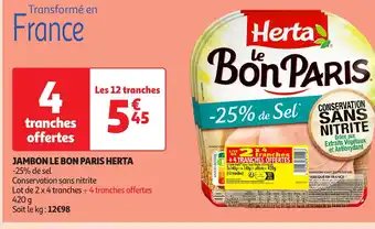 Auchan HERTA Jambon le bon paris offre