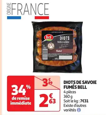 Auchan BELL Diots de savoie fumés offre