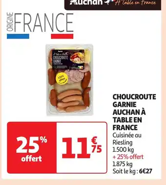 Auchan Choucroute garnie auchan à table en france offre