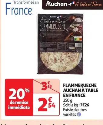 Auchan Flammekueche auchan à table offre