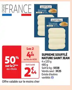 Auchan SAINT JEAN Supreme soufflé nature offre