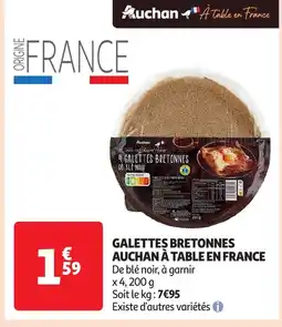 Auchan Galettes bretonnes auchan à table en france offre