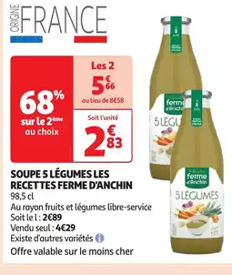 Auchan Soupe 5 légumes les recettes ferme d'anchin offre