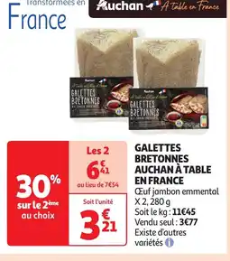 Auchan Galettes bretonnes auchan à table offre