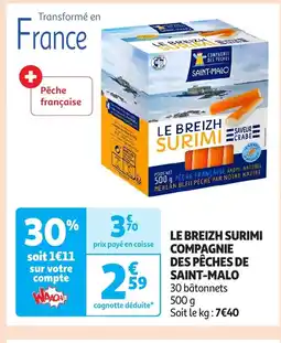 Auchan Le breizh surimi compagnie des pêches de saint-malo offre