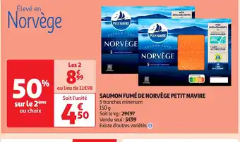 Auchan Saumon fumé de norvège petit navire offre