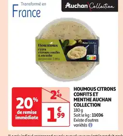 Auchan Houmous citrons confits et menthe auchan offre