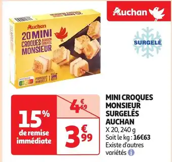 Auchan AUCHAN Mini croques monsieur surgelés offre