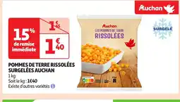 Auchan AUCHAN Pommes de terre rissolées surgelées offre