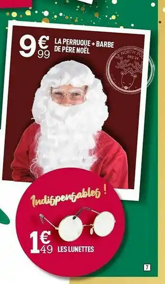 Centrakor La Perruque + Barbe De Père Noël, Les Lunettes offre