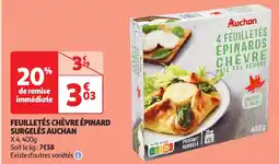 Auchan AUCHAN Feuilletés chèvre épinard surgelés offre