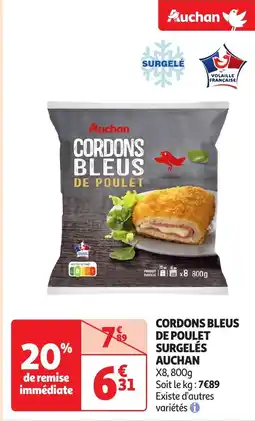 Auchan AUCHAN Cordons bleus de poulet surgelés offre