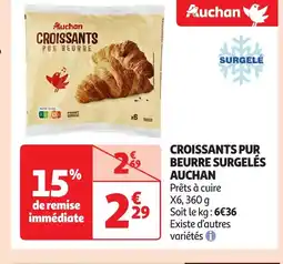 Auchan AUCHAN Croissants pur beurre surgelés offre