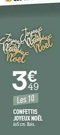 Centrakor Confettis Joyeux Noël offre