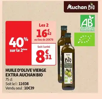 Auchan Huile d'olive vierge extra auchan bio offre